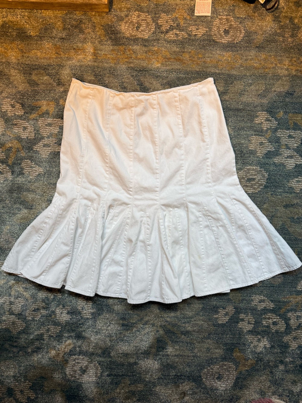 Ralph Lauren White Flared Panel Midi Skirt